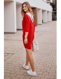 Dress crossed at the back red / silver 1656 - Online store - Boutique